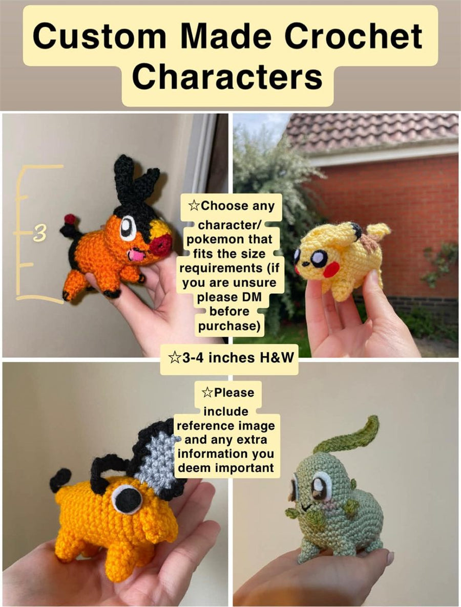 MINI Custom Crochet Character - Game/Anime Figure Handmade
