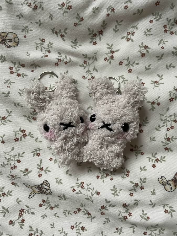 Fuzzy Bunny Keyring