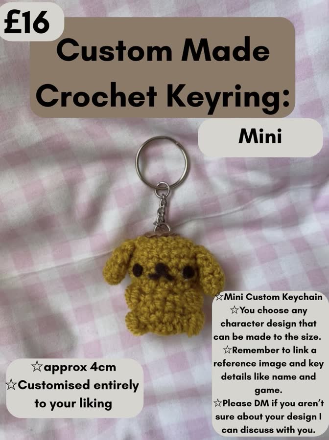 Custom Made Crochet Keyring - Mini